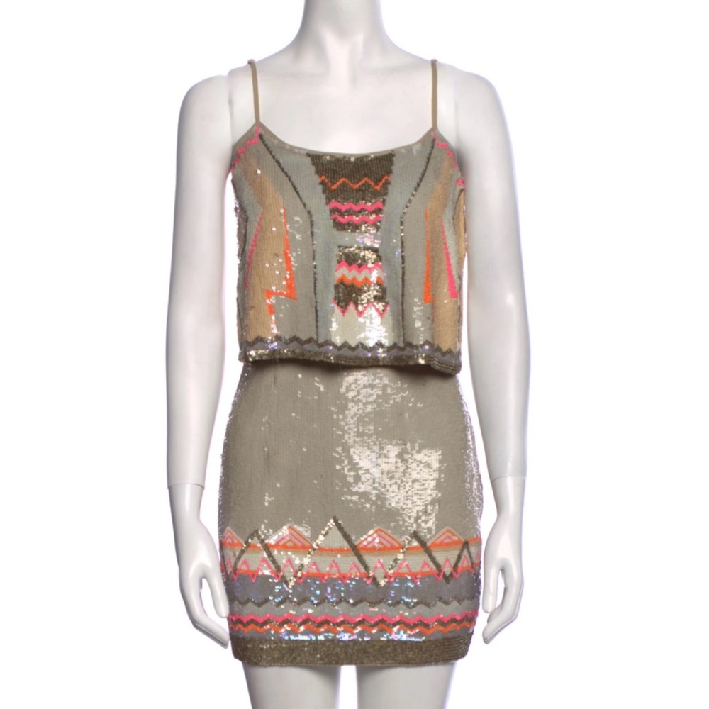 Allsaints sequin printed mini dress w/tags never worn size US 4 UK 8